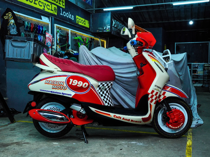 Inspirasi Modifikasi Yamaha Grand Filano, Motor Classy Jadi Rasa Rally