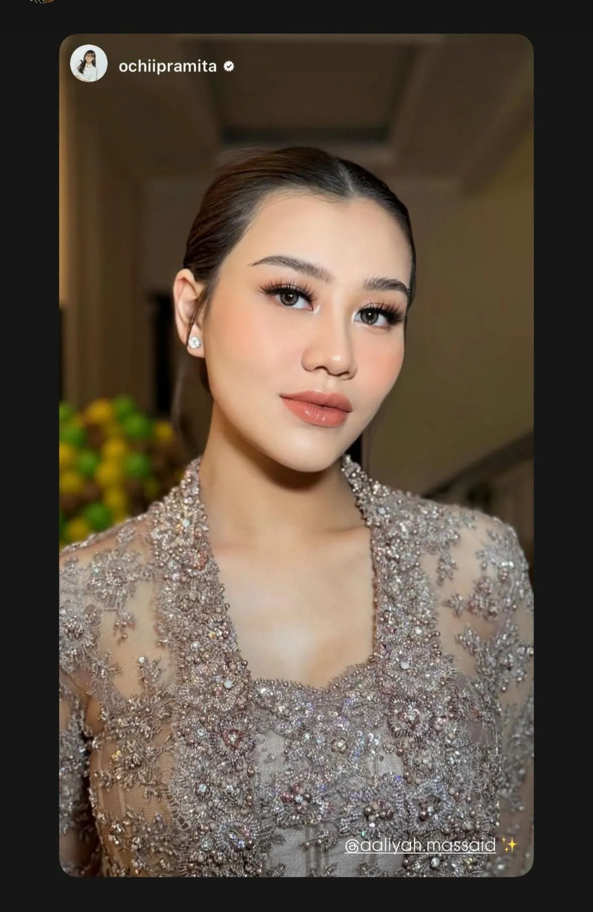 Pesona Aaliyah Massaid Kondangan Pernikahan Al Ghazali dan Alyssa Daguise, Curhat Baru Tidur 2 Jam