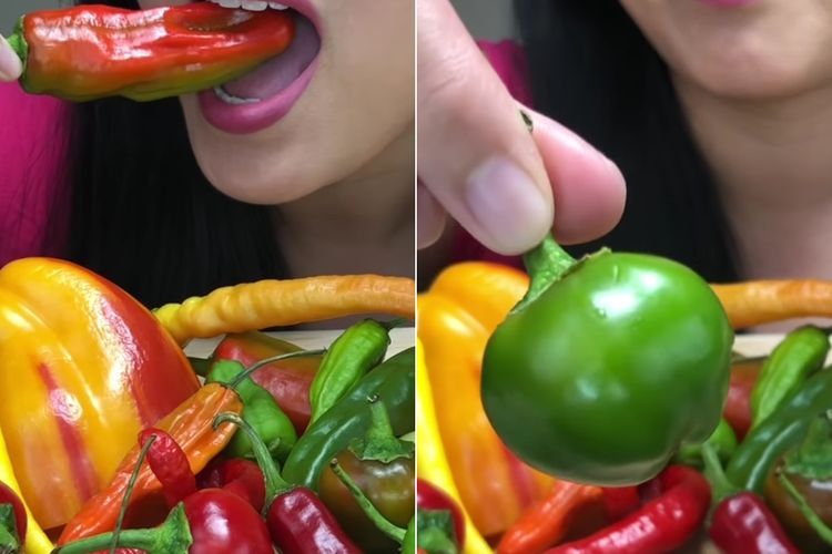 Antimainstream, Wanita Ini Mukbang Cabai Sekaligus