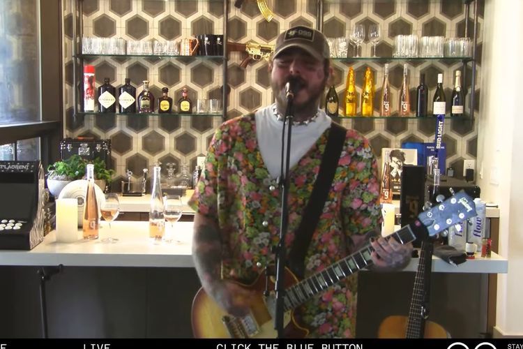 Galang Dana untuk Corona, Post Malone Live Streaming Bawakan Lagu Nirvana 