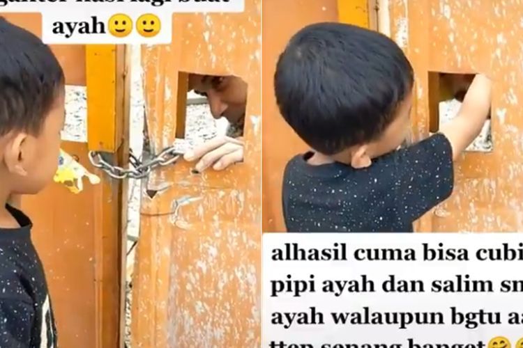 Pintu Proyek Tak Jadi Penghalang Rasa Rindu, Pertemuan Ayah & Anak Ini Bikin Haru