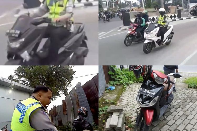 Viral, Sejumlah Oknum Polantas di Medan Diduga Pakai Sepeda Motor Bodong dan Pelat Palsu