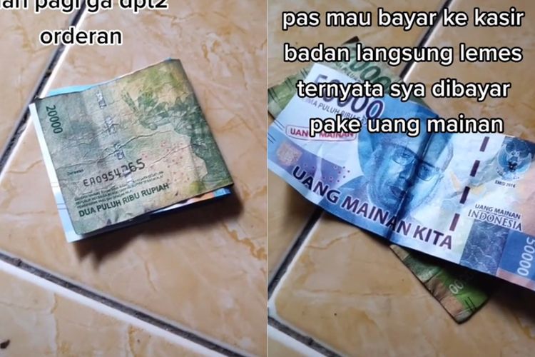 Pilu! Driver Ojol Ini Dibayar Pakai Uang Mainan, Padahal Mau Beli Susu Anak