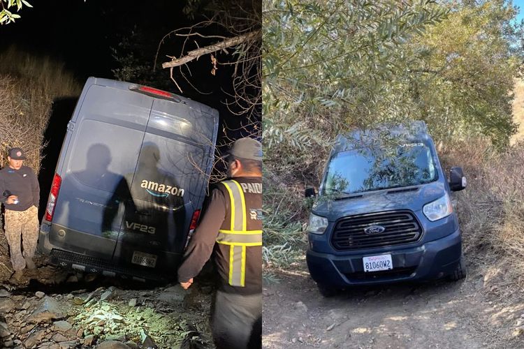 Salah Ikuti GPS, Mobil Pengantar Amazon Ini Terjebak di Trek Off-Road!