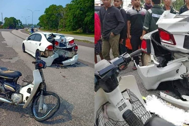Honda Civic FD Remuk usai Ditabrak Astrea Prima, Netizen Nggak Nyangka