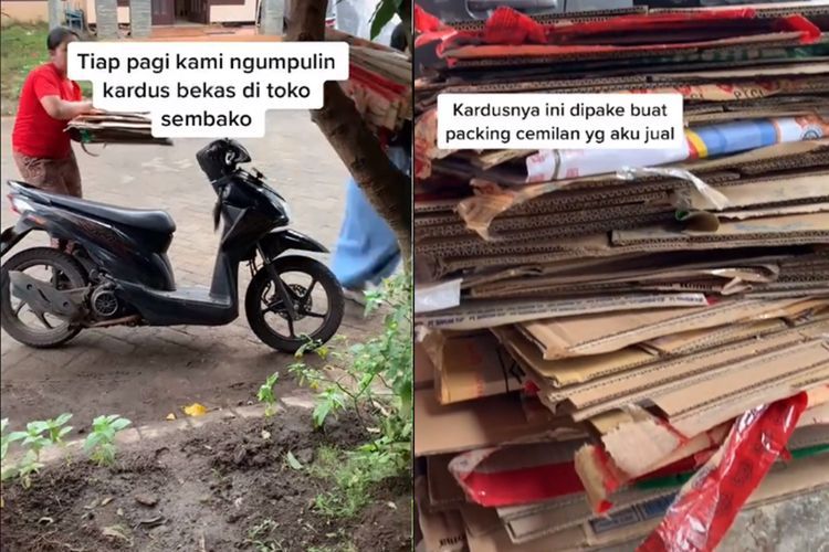 Kreatif dan Hemat! Cewek ini Jadikan Kardus Bekas Untuk Packing Barang Dagangannya