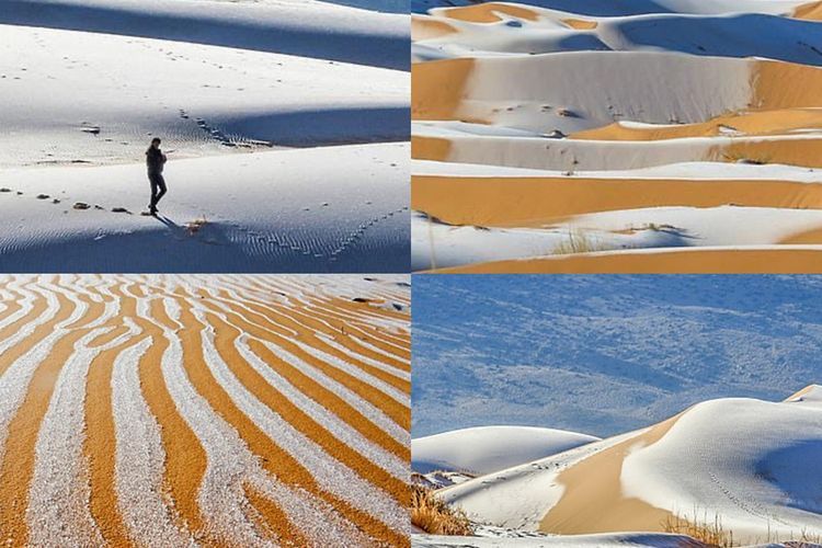 Iklim Makin Berubah, Kini Salju Turun di Gurun Sahara Hingga Arab Saudi