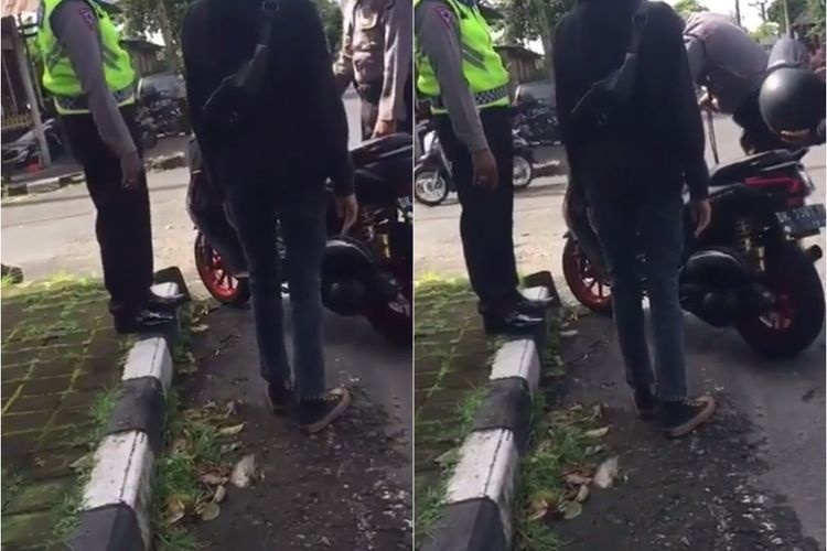 Diduga Hendak Coba Suara Knalpot Brong, Polisi ini Malah Tancap Gas & Lupa Standar Ganda