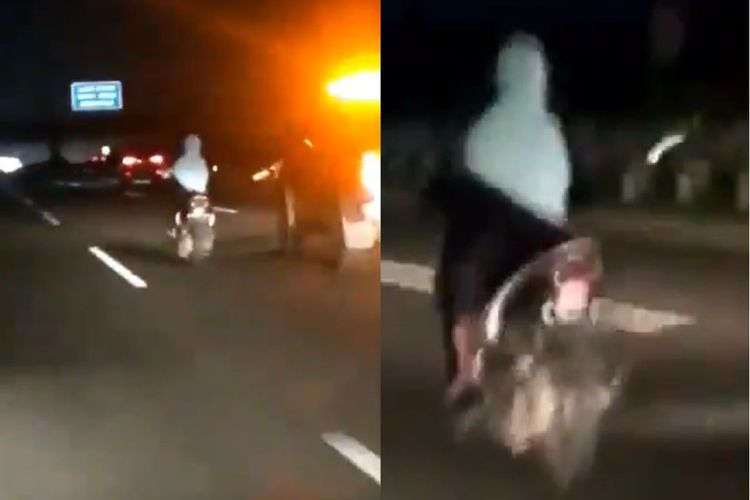 Viral Emak-emak Pakai Matic Tanpa Helm Terobos Tol Jagorawi, Polisi: Diduga Stres