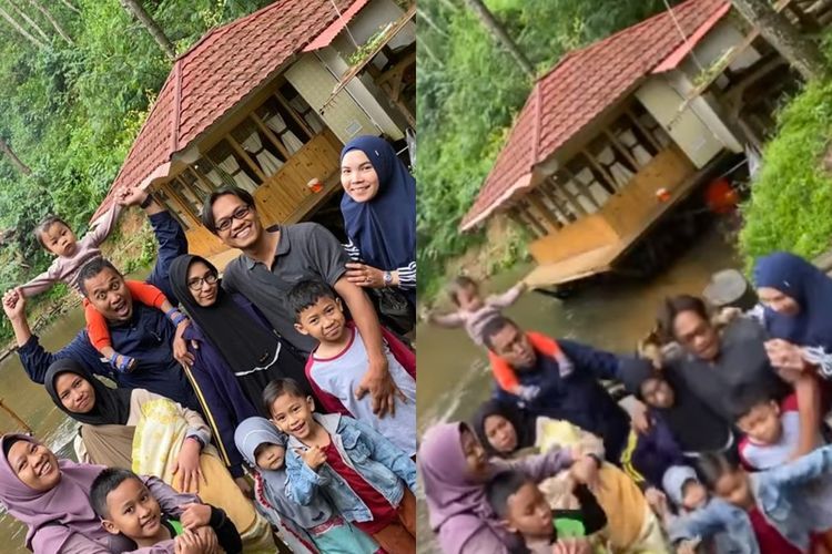 Detik-detik Sekeluarga Nyungsep Karena Jembatan Ambruk, Kepala Balita Terjepit Kayu