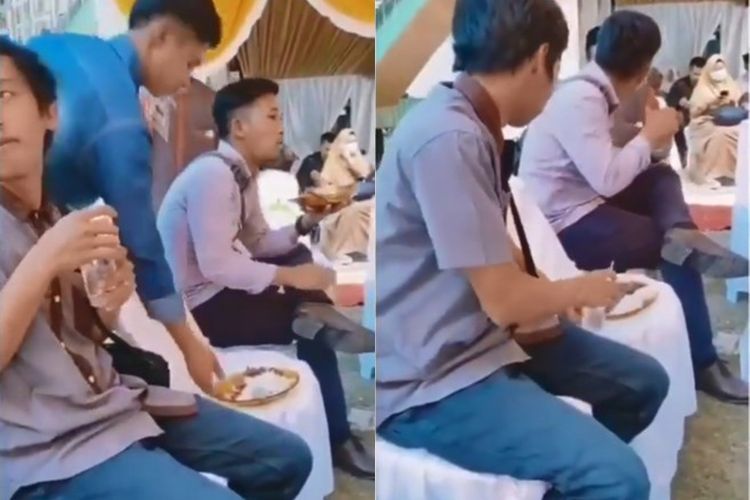 Ngakak, Piring Makan Diambil Pelayan, Pria Ini Malah Tertukar Ambil Piring Tamu Lain