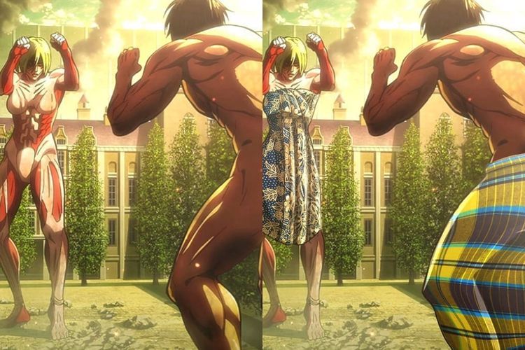 Mahasiswa Ini Edit Karakter Manga dengan Kain Batik, Sensor Bokong Pakai Cara Kreatif