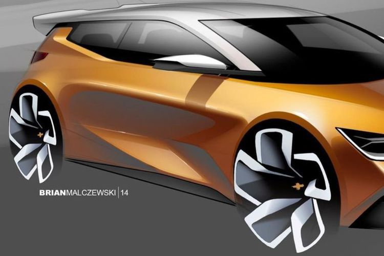 General Motors Unggah Desain Rendering Mobil Hatchback Kecil Chevrolet!