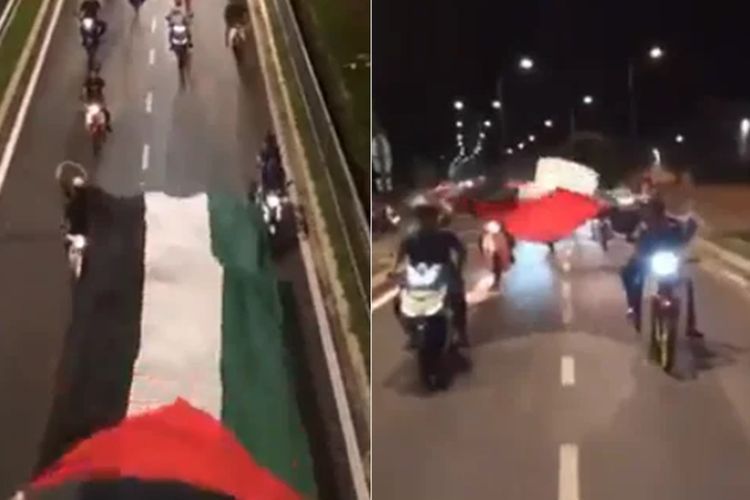 Sekelompok Pemotor Ini Ditangkap Setelah Bawa Bendera Palestina ke Jalanan