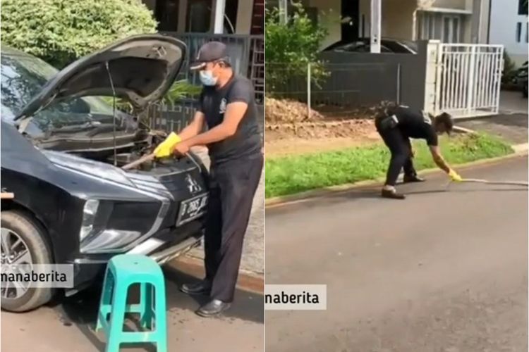 Heroik, Satpam Ini Tarik Lalu Banting Ular Kobra yang Sangkut di Dalam Mobil Pakai Tangan