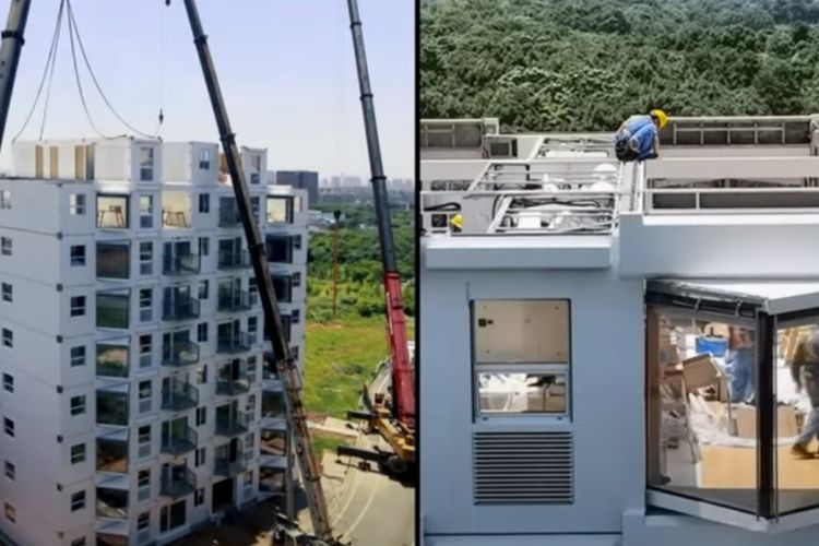 Perusahaan Konstruksi China Bangun Apartemen 10 Lantai Hanya dalam 1 Hari, Begini Caranya