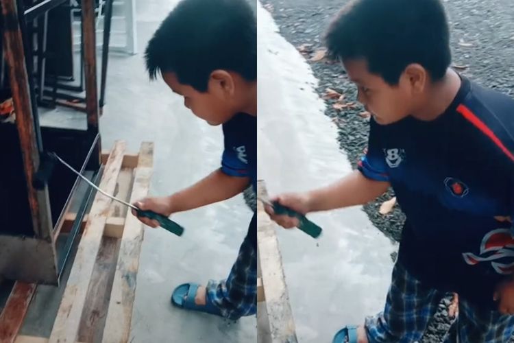 Bocah 11 Tahun Ini Bekerja Sebagai Pelukis Meja dengan Beras Sebagai Upah, Bukan Uang