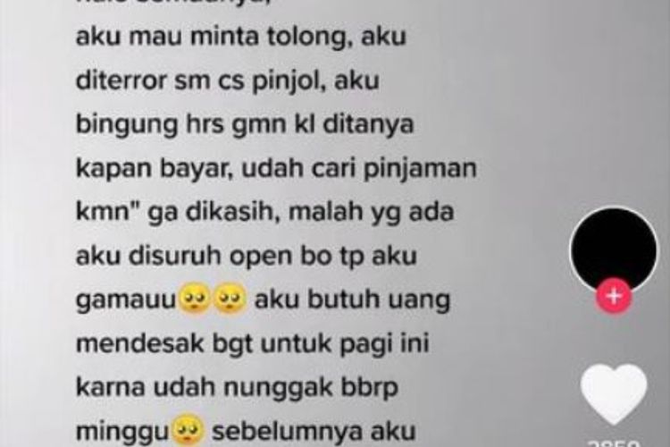 Terlilit Utang Pinjol, Wanita Ini Minta Donasi, Disuruh Open BO Tak Mau, Dikecam Netizen