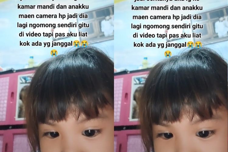 Merinding! Bocah Perempuan Ini Rekam Sosok Bermuka Rata di Cermin, Ditinggal Ibu ke Toilet
