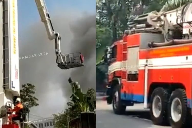 Video Gudang di Tanjung Priok Terbakar, Damkar Kerahkan Bronto Skylift untuk Padamkan Api