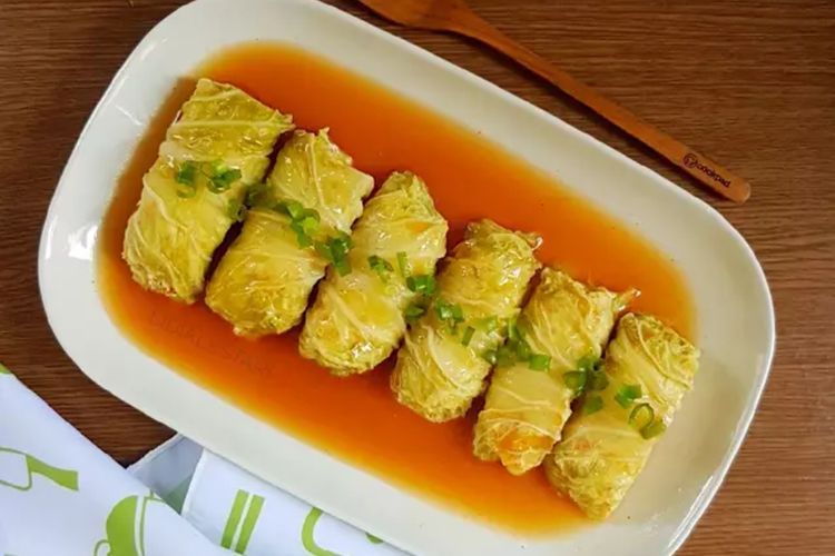 Menikmati Sawi Gulung Isi Ayam, Begini Resep Mudah Membuatnya
