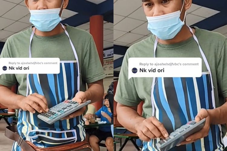 Pelayan Ini Hitung Cepat di Kalkulator Tanpa Lihat Angka,  Ketikannya Bikin Mata Gak Kedip