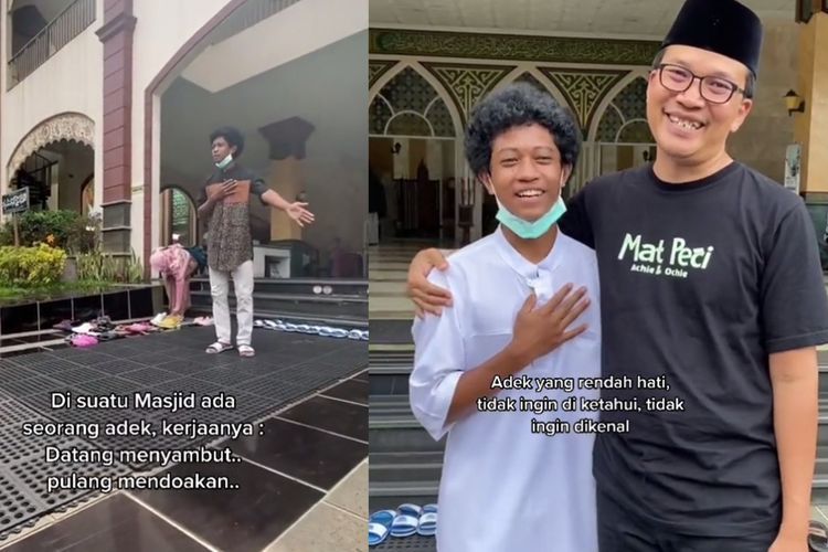 Viral Pemuda di Subang Sambut Jamaah & Rapikan Sandal di Masjid, Rupanya 'Anak Sultan'