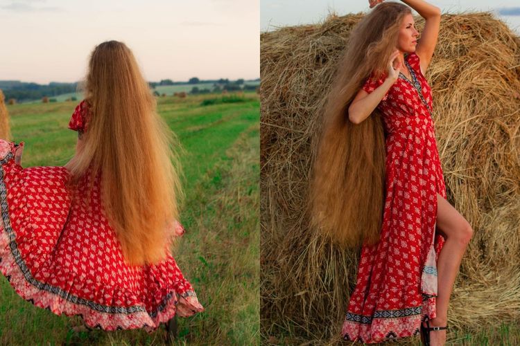 Wanita Rusia Ini Punya Rambut Panjang, Layaknya  Rapunzel di Dunia Nyata