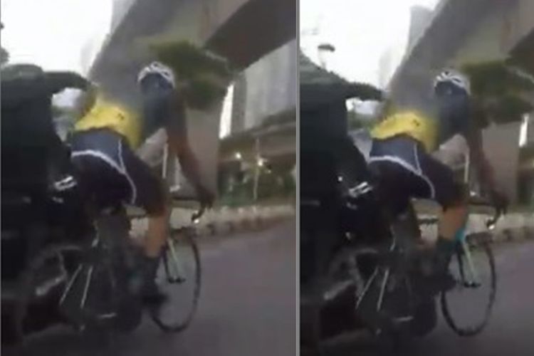 Detik-detik Pesepeda Dijambret di Kawasan Sudirman Jakarta, HP Diletakkan di Punggung Raib