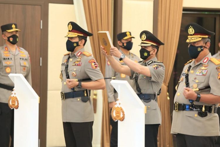 Begini Momen Upacara Kenaikan Pangkat-Sertijab Sejumlah Jabatan Strategis di Polri