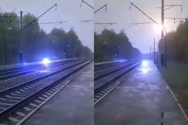 CEK FAKTA: Viral Bola Petir Melintas di Atas Rel Kereta Api, Fenomena Alam?