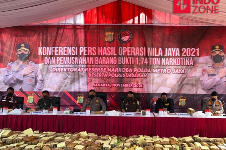 Polda Metro Musnahkan Barang Bukti 1,74 Ton Narkotika Hasil Operasi Nila
