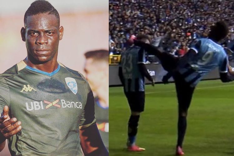 Selebrasi Absurd Mario Balotelli di Liga Turki, Tendang Kepala Rekan Setimnya