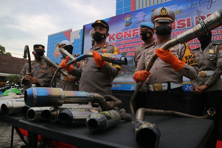 Polisi Amankan 168 Motor Knalpot Brong, Berikut Foto-fotonya