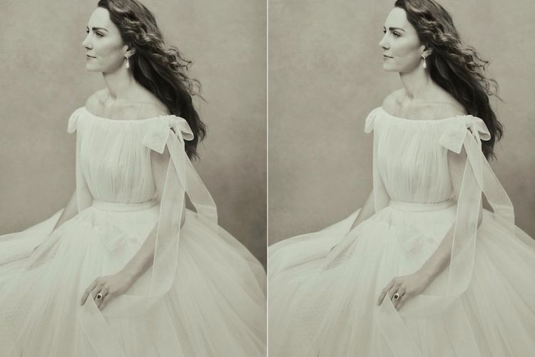 Pesona Kate Middleton di Foto Ulang Tahun ke-40, Pakai Gaun Putih dan Merah