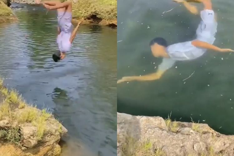 Keren Banget! Cowok Ini Berenang Meliuk-liuk seperti Ikan di Sungai, Netizen: Putra Dayung