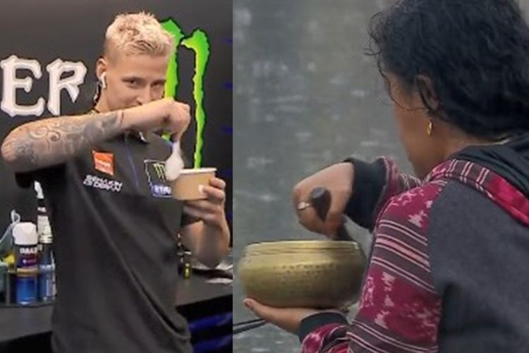 Lawak! Fabio Quartararo Jadi 'Cosplay' Pawang Hujan di Sirkuit Mandalika