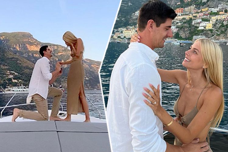Romantis! Thibaut Courtois Lamar Pacar di Kapal Pesiar