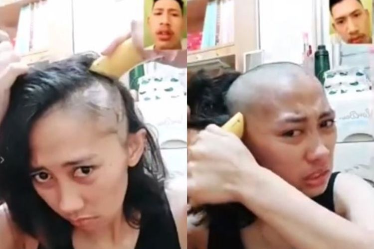 Diduga karena Putus Cinta, Perempuan ini Nekat Pangkas Rambut Sendiri hingga Botak!