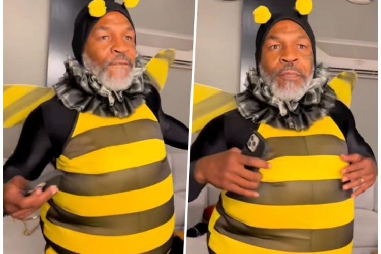 Cute Banget! Eks Juara Dunia Tinju Kelas Berat Mike Tyson Joget-joget Pakai Kostum Lebah