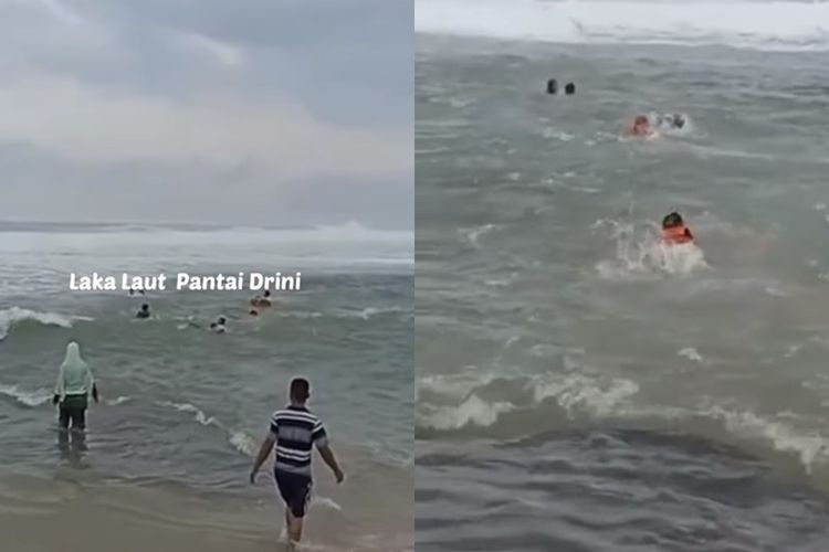 Terseret Ombak saat Foto di Pantai Drini Jogja, 1 Wisatawan Tewas dan 1 Hilang