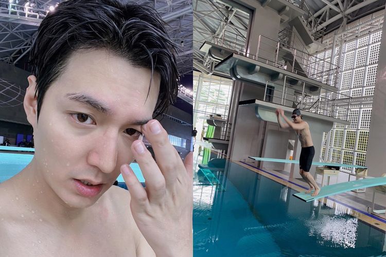 Momen Kocak Lee Min Ho Tersungkur dari Atas Papan Loncat Kolam Renang: Ngakak Brutal