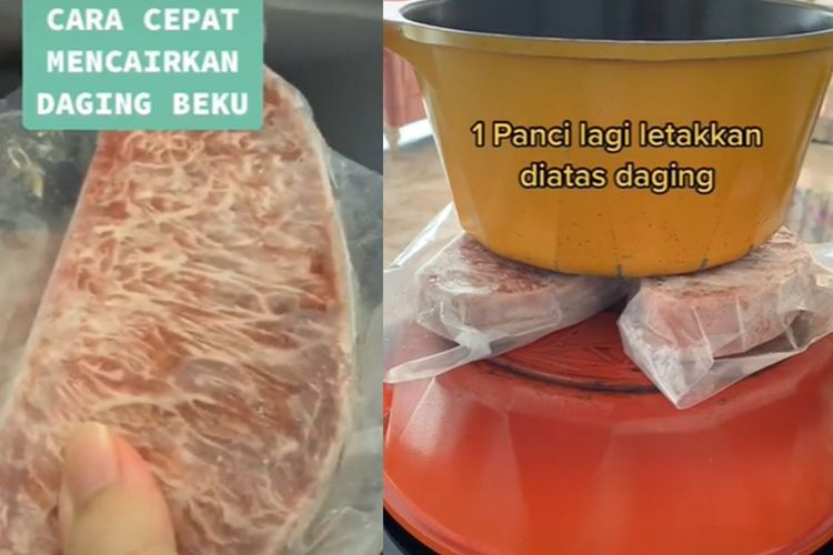 Cara Praktis Mencairkan Daging Kurban Beku Tanpa Direndam Air, Cuma Butuh 2 Panci!