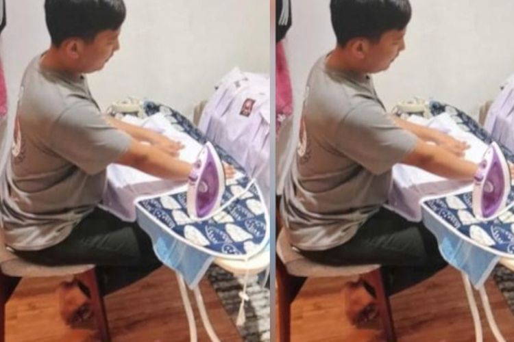 Viral, Potret Brigadir J Setrika Baju Anak Ferdy Sambo, Warganet Murka: Ajudan Apa ART?