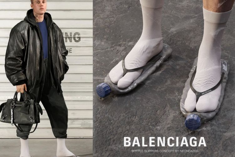 Hypeabis Gaya Justin Bieber Pakai Sandal Botol Plastik Balenciaga, Tuai Sorotan