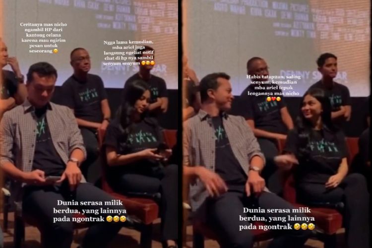 Ariel Tatum-Nicholas Saputra Saling Ngechat Padahal Duduk Sebelahan, Netizen Auto Gemas