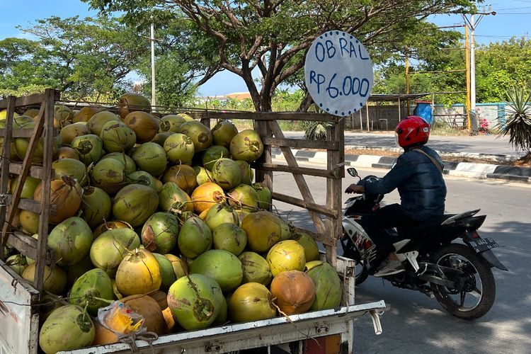 Gak Kaleng-kaleng! Omzet Jutaan Rupiah Sehari Lewat Tulisan Obral Kelapa Muda Rp6 ribu