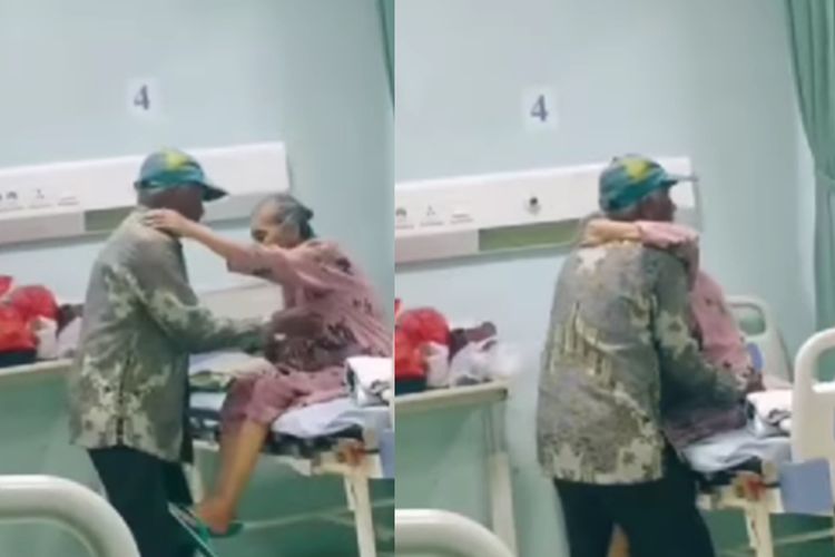 Momen Kakek Gendong Nenek Turun dari Ranjang RS Bikin Netizen Baper: Semoga Kelak Begini