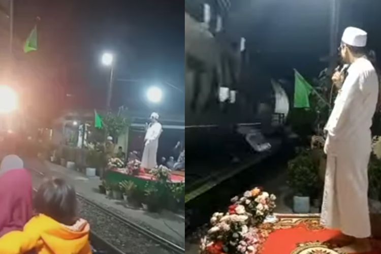 Momen Kereta Api Lewat di Tengah Pengajian Maulid Nabi Bikin Netizen Kaget: Ada Iklannya?