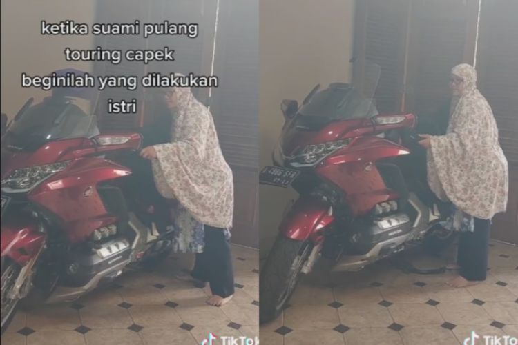 Tanpa Sendal, Wanita Ini Berhasil Buat Moge 1.800 CC ke Posisi Standar Tengah: Kuat Banget